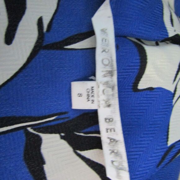 Veronica Beard Milan Top 8 Blue Floral Silk Blend Business Casual Romantic Work - Picture 11 of 12